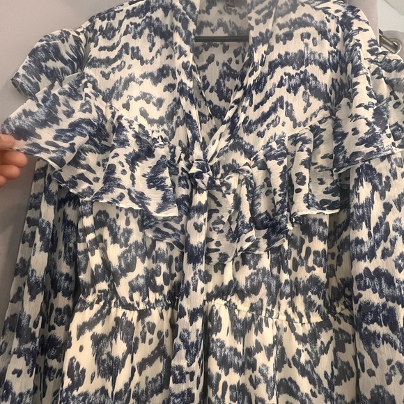 EUC Eloquii Blue and White Long Sleeve Dress - Picture 2 of 7